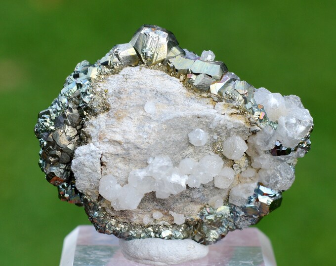 Pyrite & Calcite 54 grams - Trepča complex, Trepča valley, Mitrovica, Mitrovica District, Kosovo
