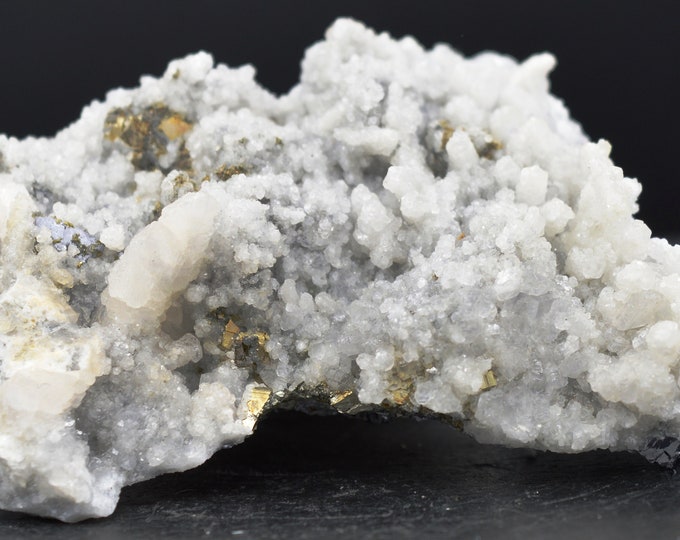 Quartz galena pyrite calcite - 160 grams - Krushev dol deposit, Krushev dol mine, Madan ore field, Smolyan Province, Bulgaria
