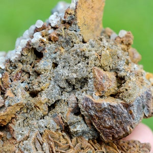 Sidérite & Calcite 378 grammes Peyrebrune, Montredon-Labessonnié, Castres, Tarn, Occitanie, France image 7