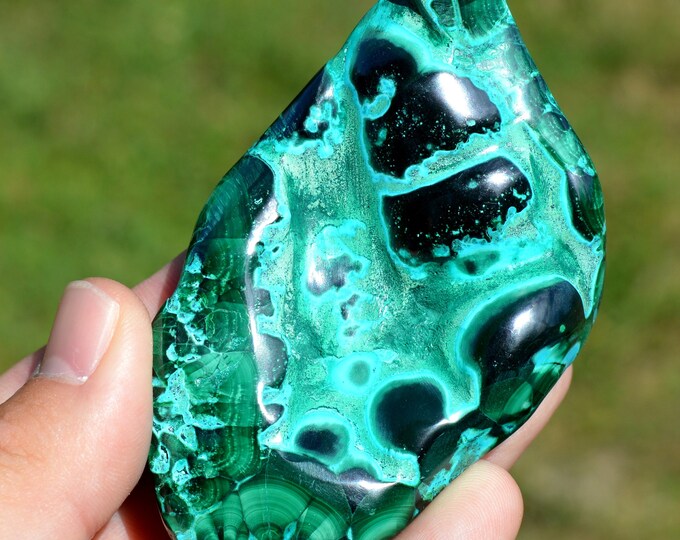Polished Malachite & Chrysocolla 210 grams - Lubumbashi, Haut-Katanga, DR Congo