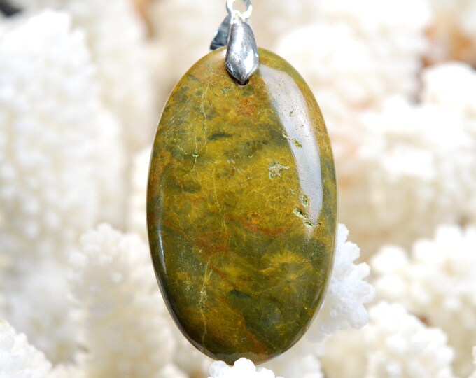 54 carat Jasper - natural stone cabochon pendant - South Africa // DK15