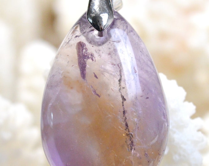 Amétrine 57 carats - pendentif cabochon pierre naturelle - Bolivie // REF BA6