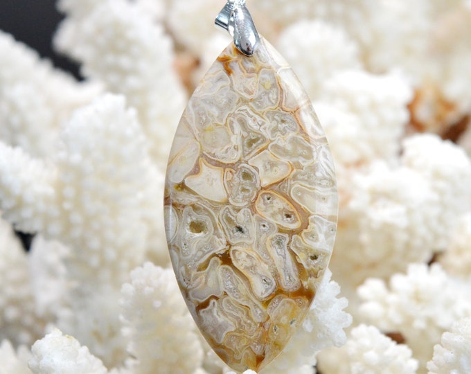 Agate 87 carats - pendentif cabochon pierre naturelle - Mexique // DO61