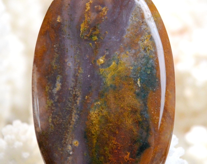 81 carat red moss agate - natural stone cabochon pendant - Indonesia / AZ21