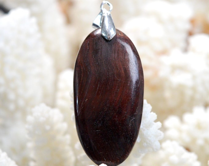 Oeil de taureau 53 carats - pendentif cabochon pierre naturelle - Afrique du Sud // DP19