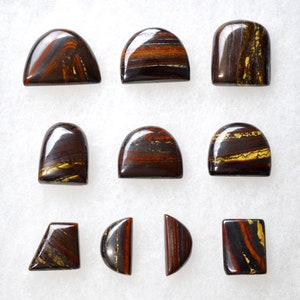 LOT x10 Iron Eye - 259 carats - natural stone cabochon // Ref BI45