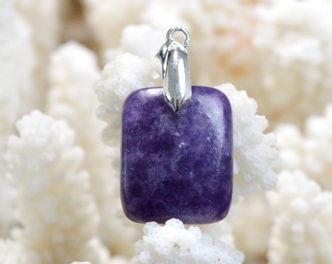24 carat Lepidolite - natural stone cabochon pendant - Brazil / EY86