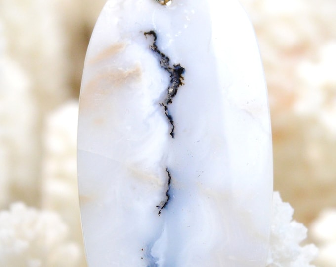 58 carat dendrite agate - natural stone cabochon pendant - Indonesia // REF N90