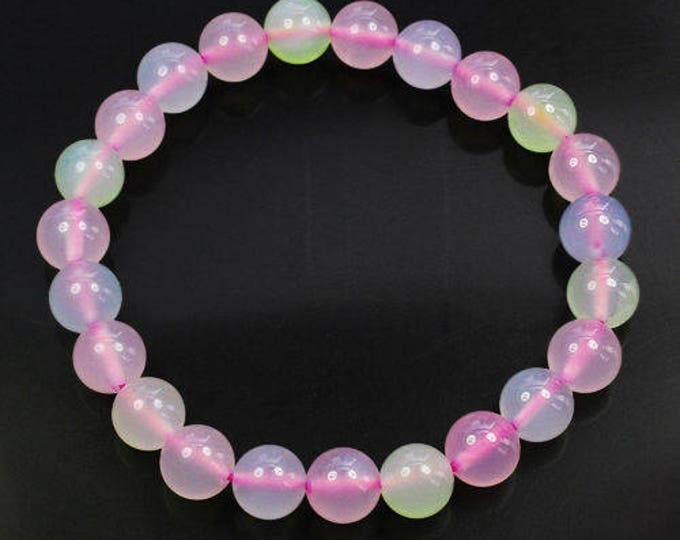 Chalcedony ball bracelet 88.95 cts - Natural chalcedony round bead bracelet