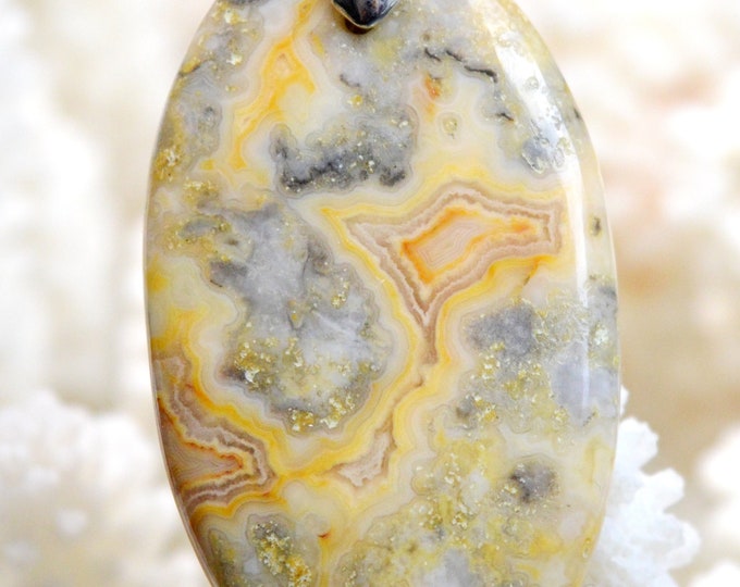 Agate 59 carats - pendentif cabochon pierre naturelle - Mexique // Ref BC50