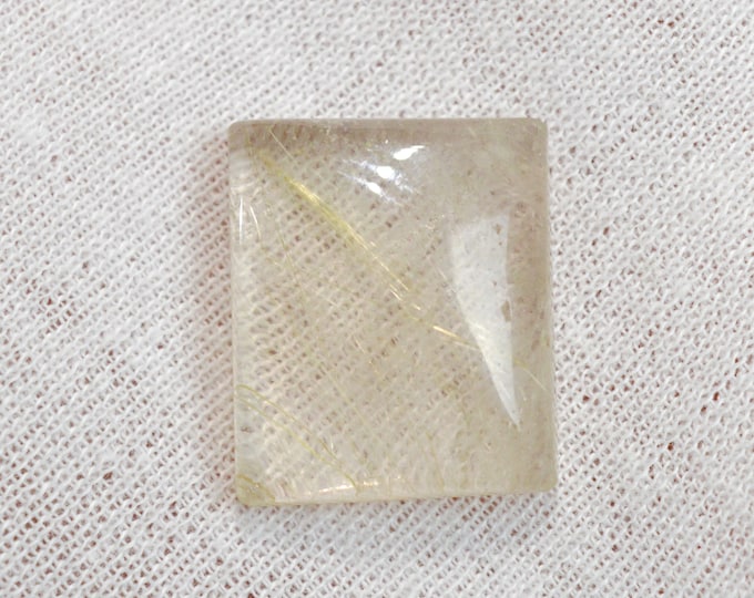 29 carat rutile quartz - natural stone cabochon - Brazil // DL21