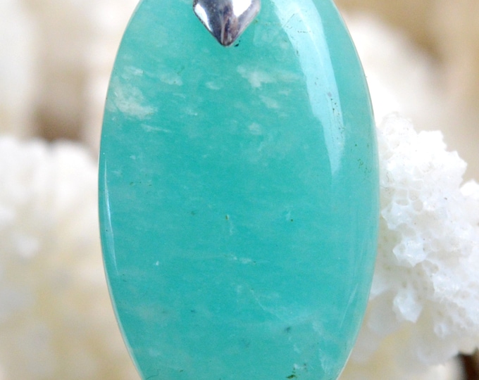 27 carat Amazonite - natural stone cabochon pendant - Brazil // Ref W60