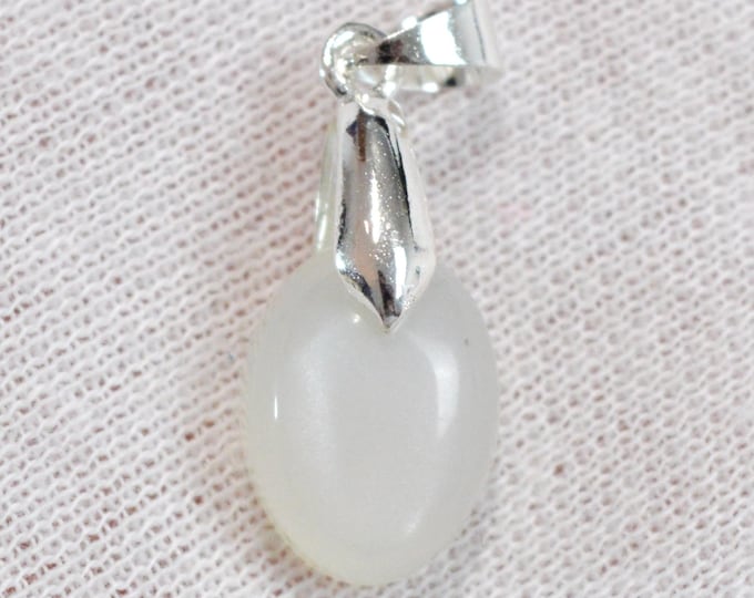 Pierre de lune blanche 11 carats - pendentif cabochon pierre naturelle - Tanzanie / FU79