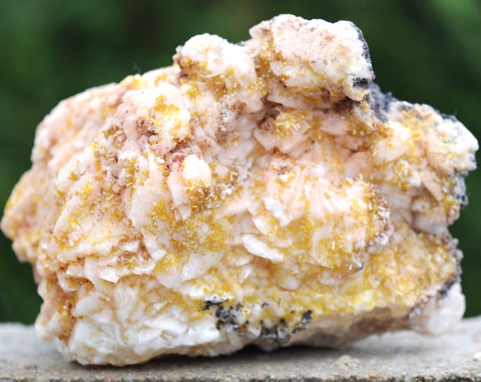 Mimetite & calcite - 465 grams - Potosí Mine, Francisco Portillo, West Camp, Santa Eulalia Mining District, Chihuahua, Mexico