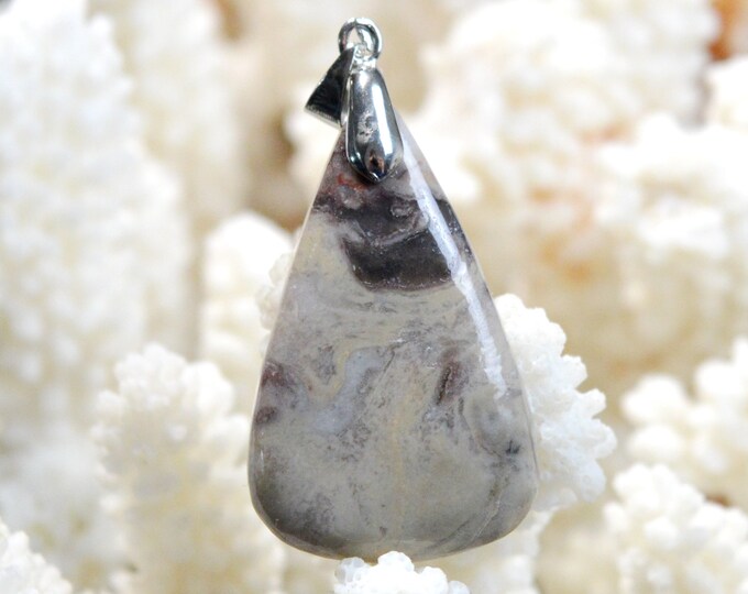 40 carat porcelain jasper - natural stone cabochon pendant - Mexico /FD33