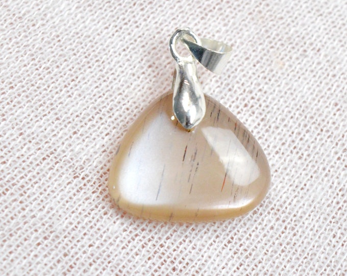 Pierre de lune pêche 10 carats - pendentif cabochon pierre naturelle - Inde / DZ7