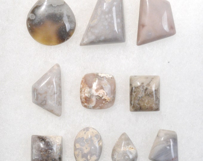 Lot x10 Agate Crazy Lace 223 carats - cabochon pierre naturelle - Mexique // CA46