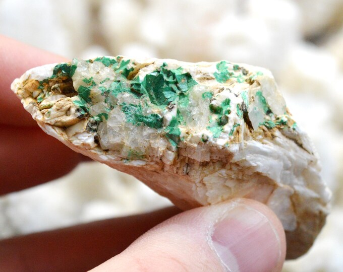 Baryte Malachite 166 grams - Saint-Girons, Ariège, Occitanie, France