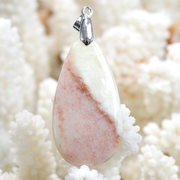 Quartz fraise 57 carats - pendentif cabochon pierre naturelle - Afrique du Sud // DS95