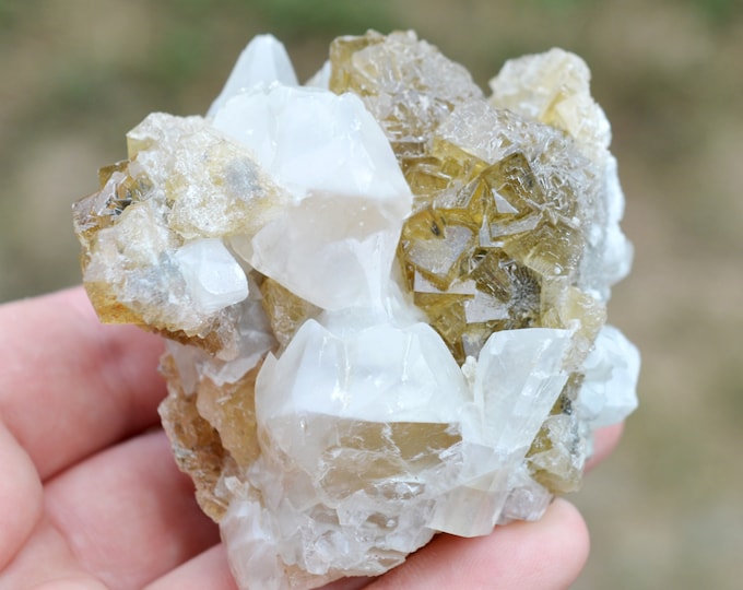 Fluorite & Calcite 340 grams - Villabona mining area, Asturias, Spain