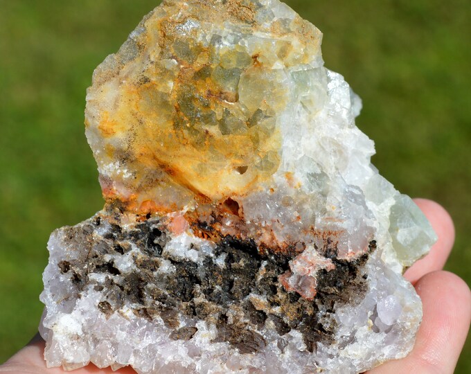 Hematoid Quartz & Fluorite 420 grams - L'Argentolle, Saint-Prix, Autun, Saône-et-Loire, Burgundy-Franche-Comté, France