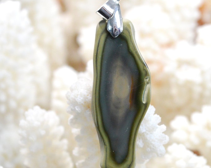 Jaspe Impérial 31 carats - pendentif pierre naturelle - Mexique // DJ68