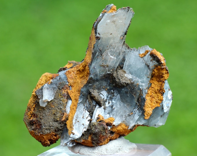 Blue barite 42 grams - Djebel Ouichane, Circle of Guelaia, Province of Nador, Oriental Region, Morocco
