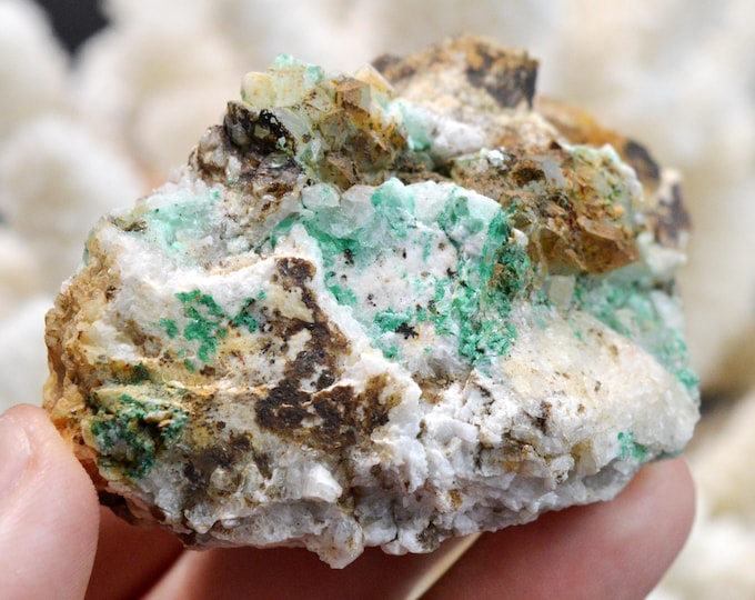 Quartz & Baryte Malachite 181 grams - Saint-Girons, Ariège, Occitanie, France