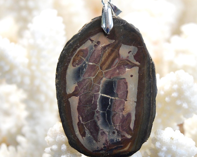 130 carat Septaria - natural stone cabochon pendant - Morocco / FX66