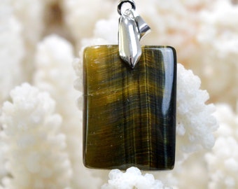 天然タイガーアイ ドリルドカボション – フリーフォーム – 39 mm