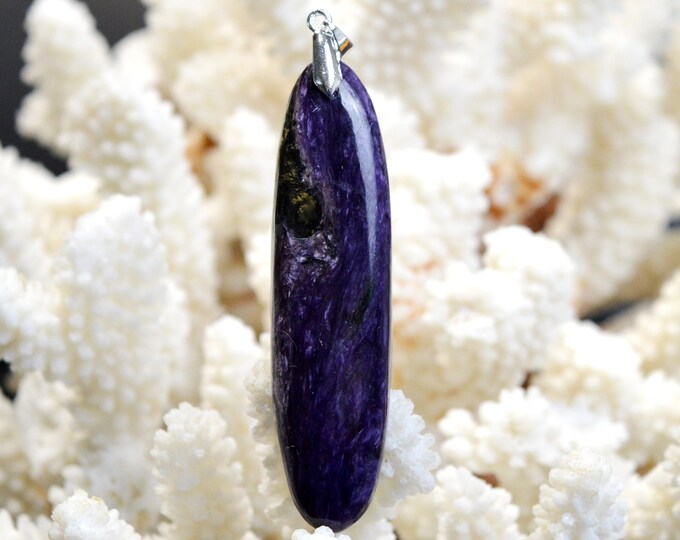 Charoite 89 carats - pendentif cabochon pierre naturelle - Russie / EX60
