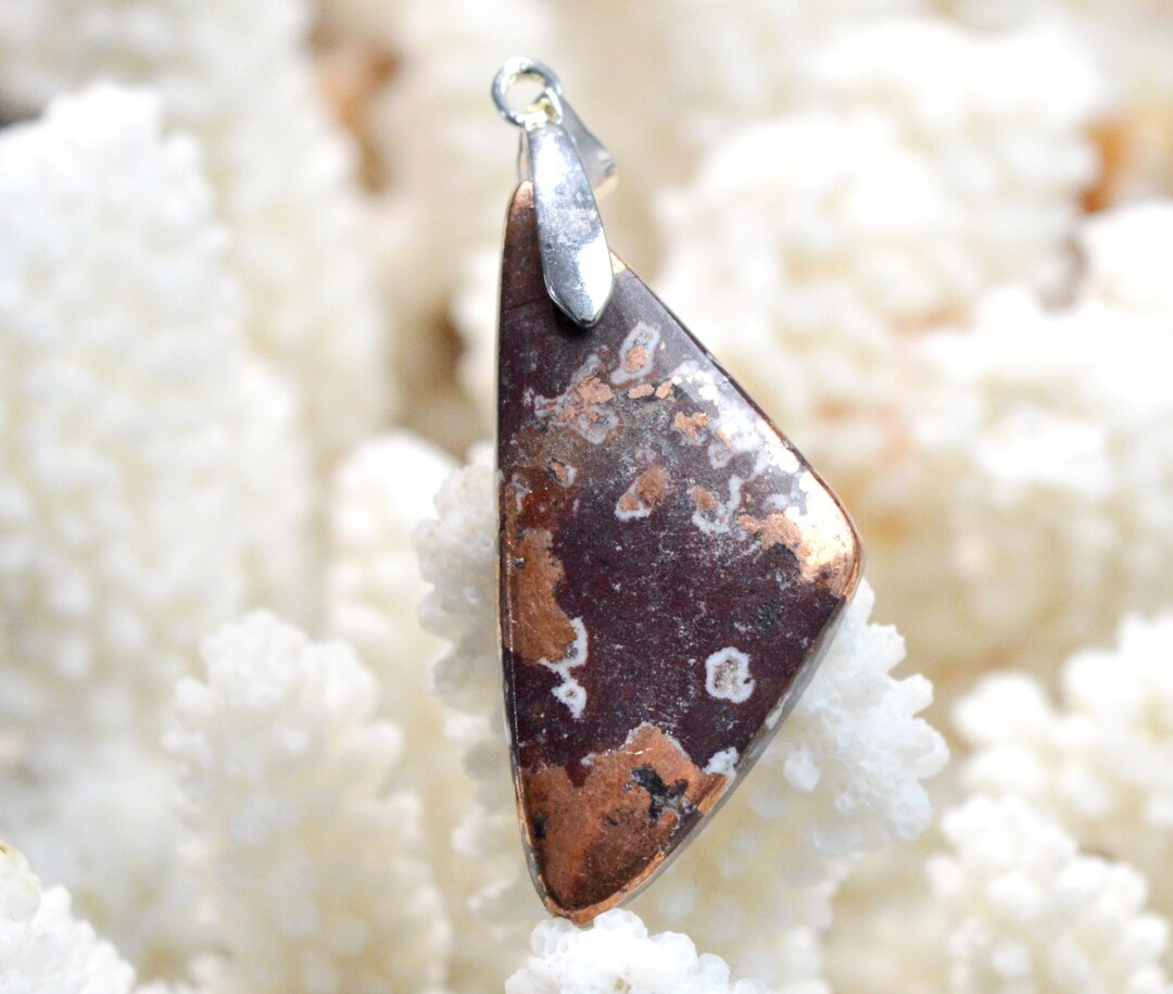 Native Copperstone Native Copper & 60 Carat Dolomite - Natural Stone Cabochon Pendant ...