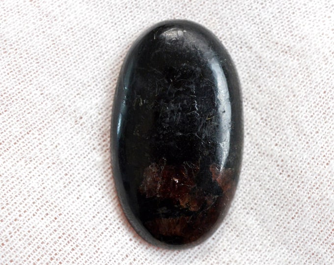 Grenat Spessartine & Tourmaline Schorl 57 carats - cabochon pierre naturelle - Pakistan / ES60
