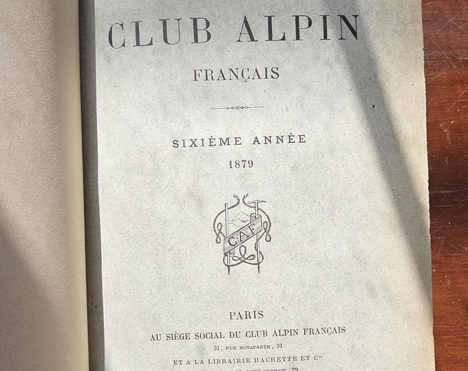 C.A.F - French Alpine Club - 6th year directory 1879 - 1880 - Used