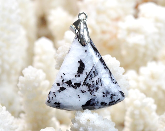 Piemontite & Calcite 44 carats - pendentif cabochon pierre naturelle - Italie / FF65 - RARE