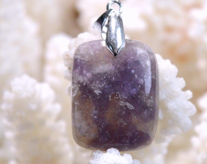 37-carat Lepidolite - Natural Stone Cabochon Pendant - Brazil / FX97