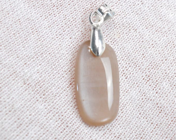 Pierre de lune pêche 9 carats - pendentif cabochon pierre naturelle - Inde / DZ12