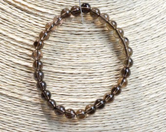 Bracelet - Quartz fumé - perles 6 mm - Brésil