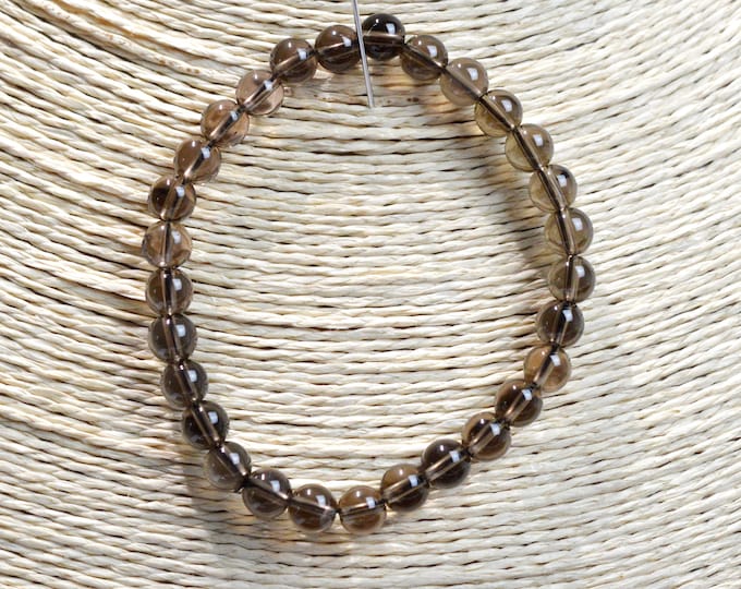 Bracelet - Quartz fumé - perles 6 mm - Brésil