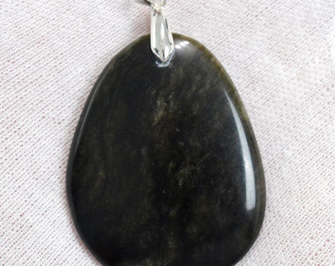 100 Carat Golden Obsidian - Natural Stone Cabochon Pendant - Mexico /FU42