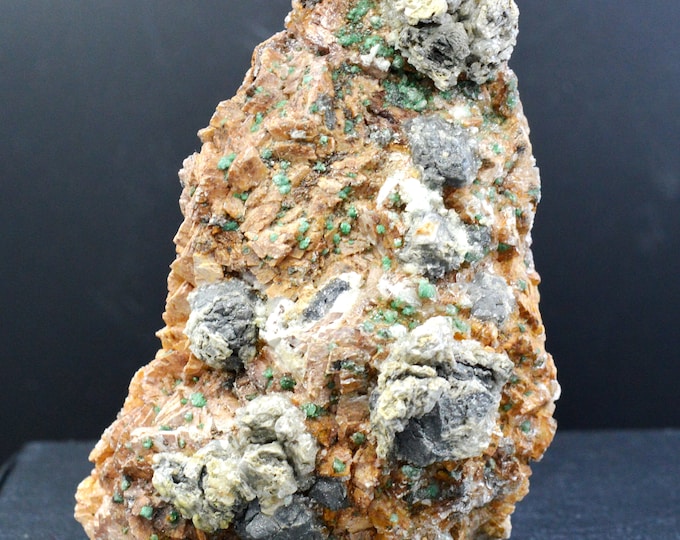 Ankerite galena malachite 530 grams - Bou Beker, Touissit-Bou Beker mining district, Jerada Province, Oriental Region, Morocco