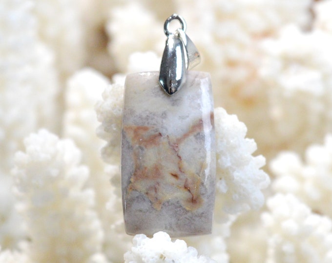 22 carat porcelain jasper - natural stone cabochon pendant - Mexico /FD36