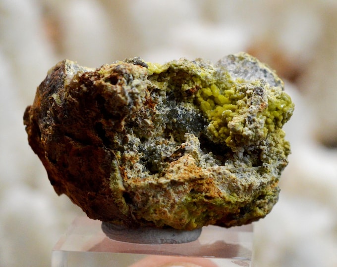 Pyromorphite & Galena 33 grams - Sainte-Lucie Mine, Saint-Léger-de-Peyre, Mende, Lozère, Occitanie, France