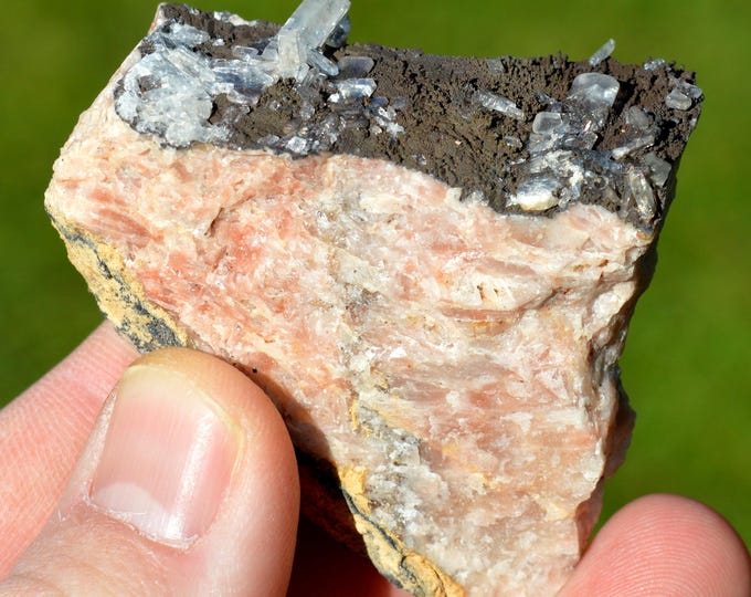 Tabular baryte on baryte 113 grams - La Salette, Colombiès, Villefranche-de-Rouergue, Aveyron, Occitanie, France
