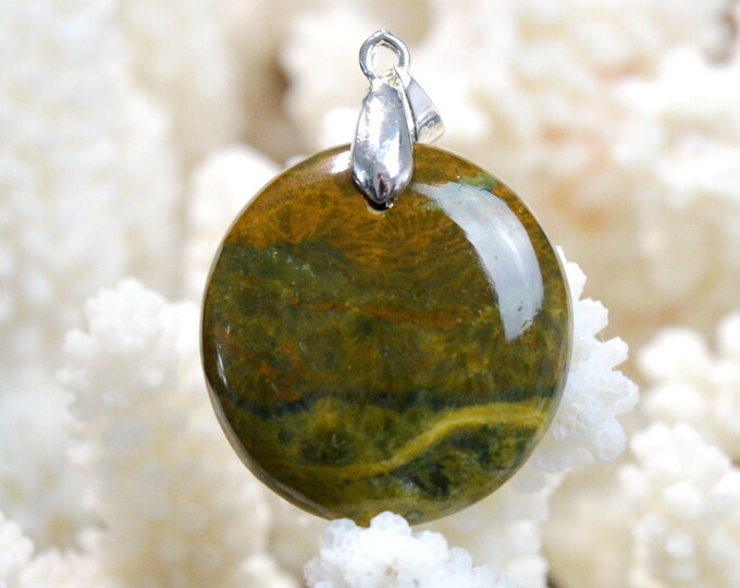 42 carat Jasper - natural stone cabochon pendant - South Africa // DK32
