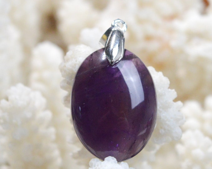 Améthyste 31 carats - pendentif cabochon pierre naturelle - Uruguay / EX7