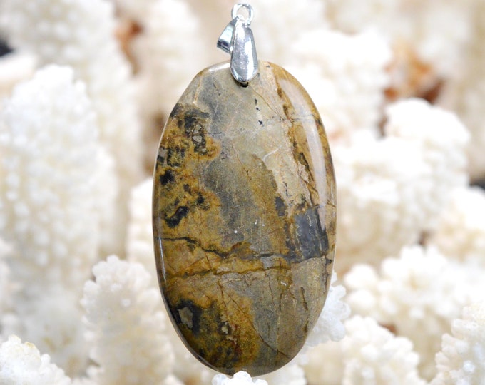 79 carat brown jasper - natural stone cabochon pendant - South Africa / DZ73