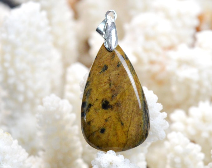 45 carat brown jasper - natural stone cabochon pendant - South Africa / DZ78