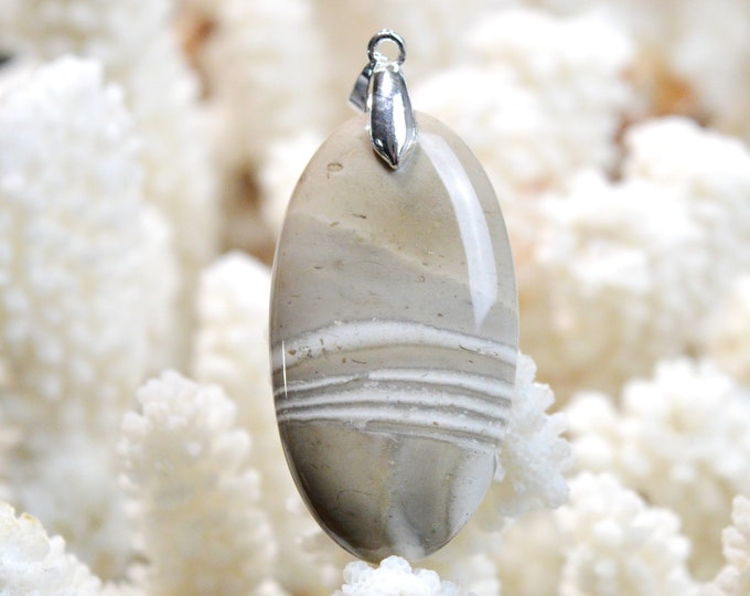 Flint (flint) 56 carats - natural stone cabochon pendant - Poland / EW12