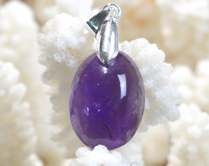 Améthyste 20 carats - pendentif cabochon pierre naturelle - Uruguay / FX12